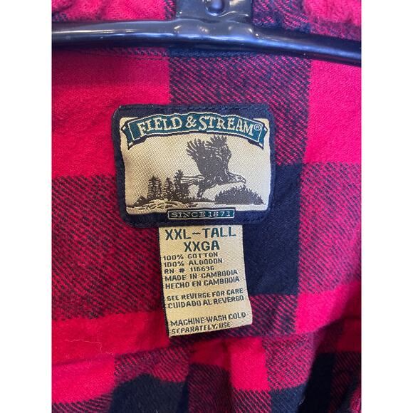 Field & Stream Red Black Buffalo Check Plaid Shacket EUC Sz XXL Tall Men’s Gorp - Picture 2 of 11